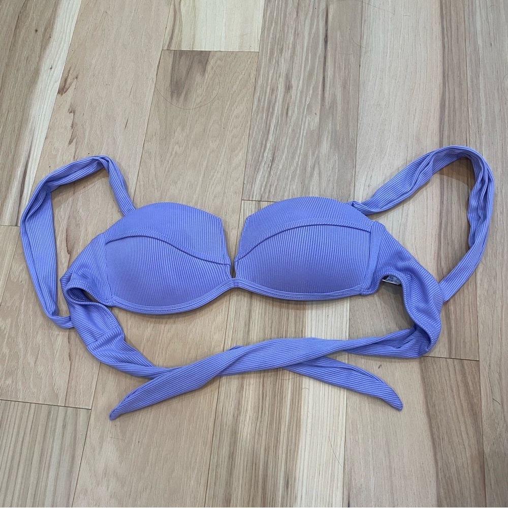 Lavender purple Sz S bikini top with tie straps #swimwear